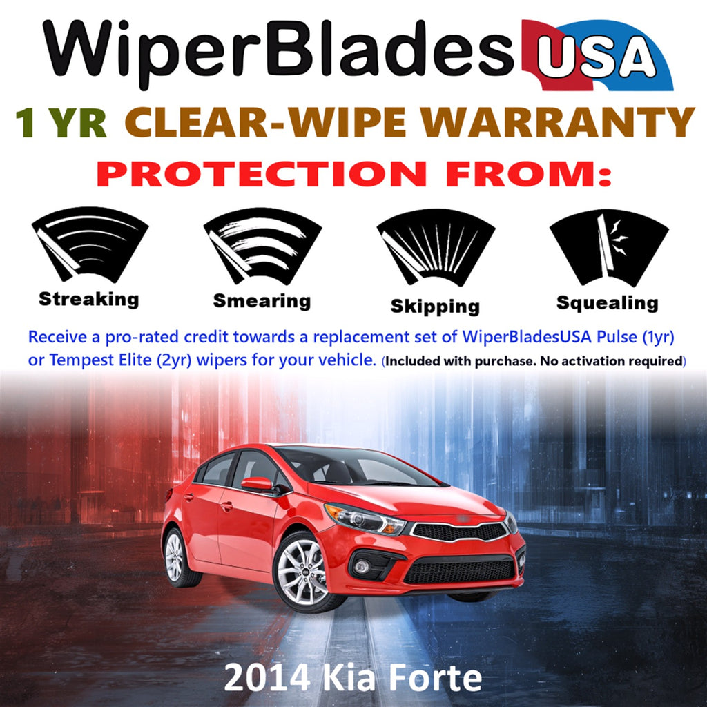 2014 Kia Forte Front Wiper blades Set Includes 1yr Wear Warranty & Free Delivery