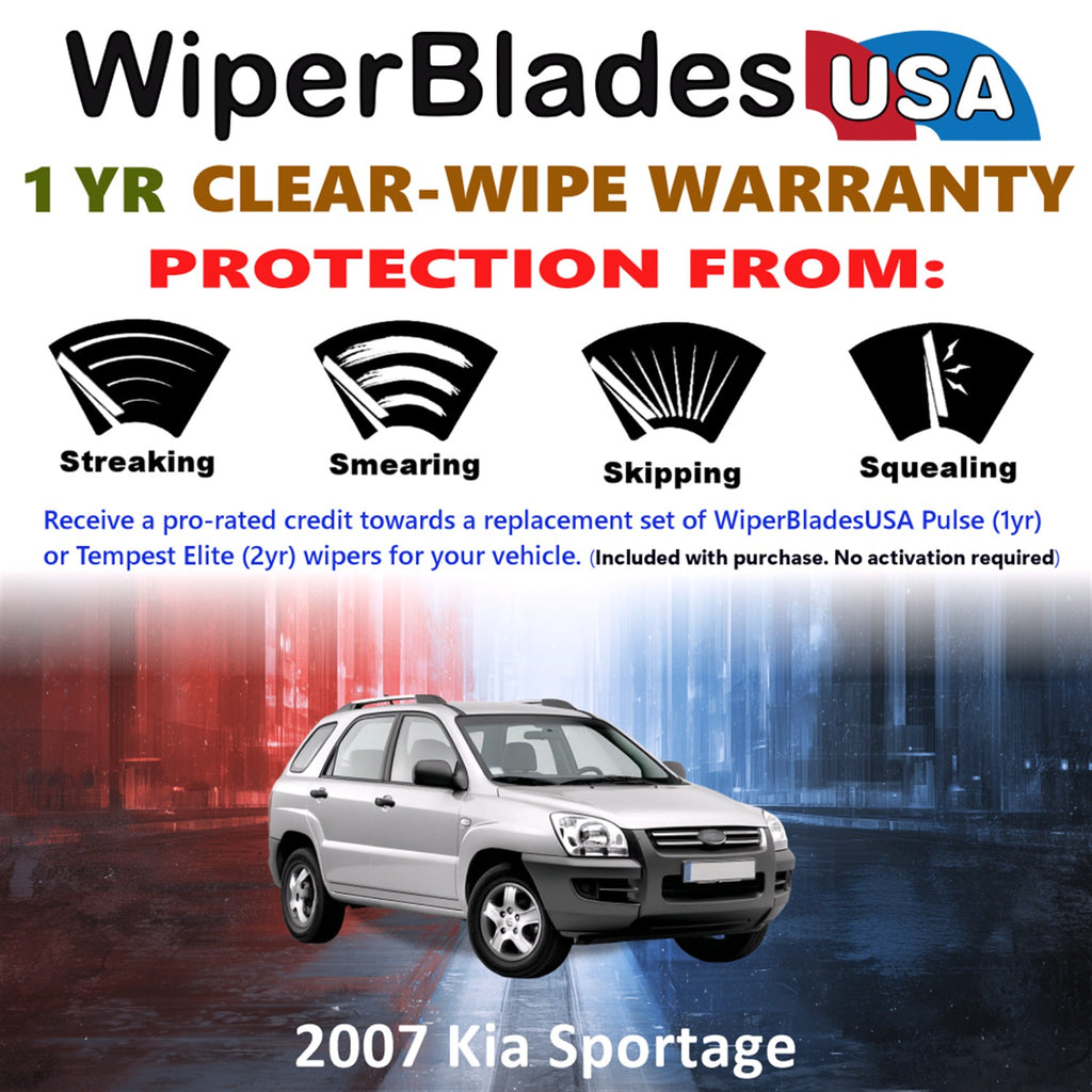 2007 Kia Sportage Front Wiper blades Set Includes 1yr Wear Warranty & Free Delivery