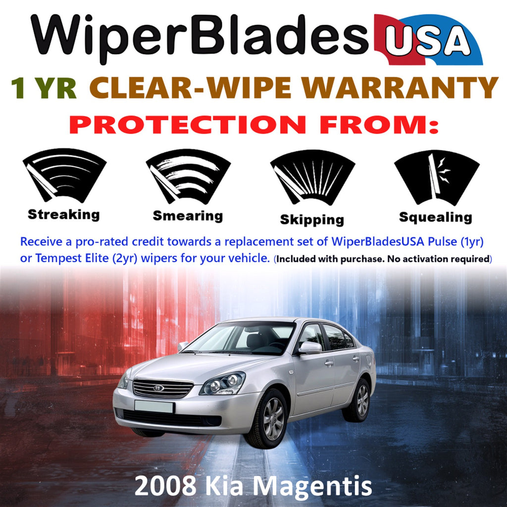 2008 Kia Magentis Front Wiper blades Set Includes 1yr Wear Warranty & Free Delivery