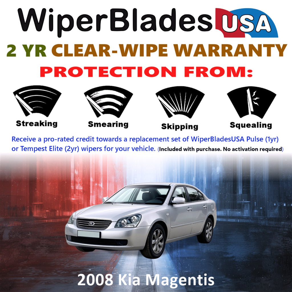 2008 Kia Magentis Front Wiper blades Set  Includes 2yr Wear Warranty & Free Delivery