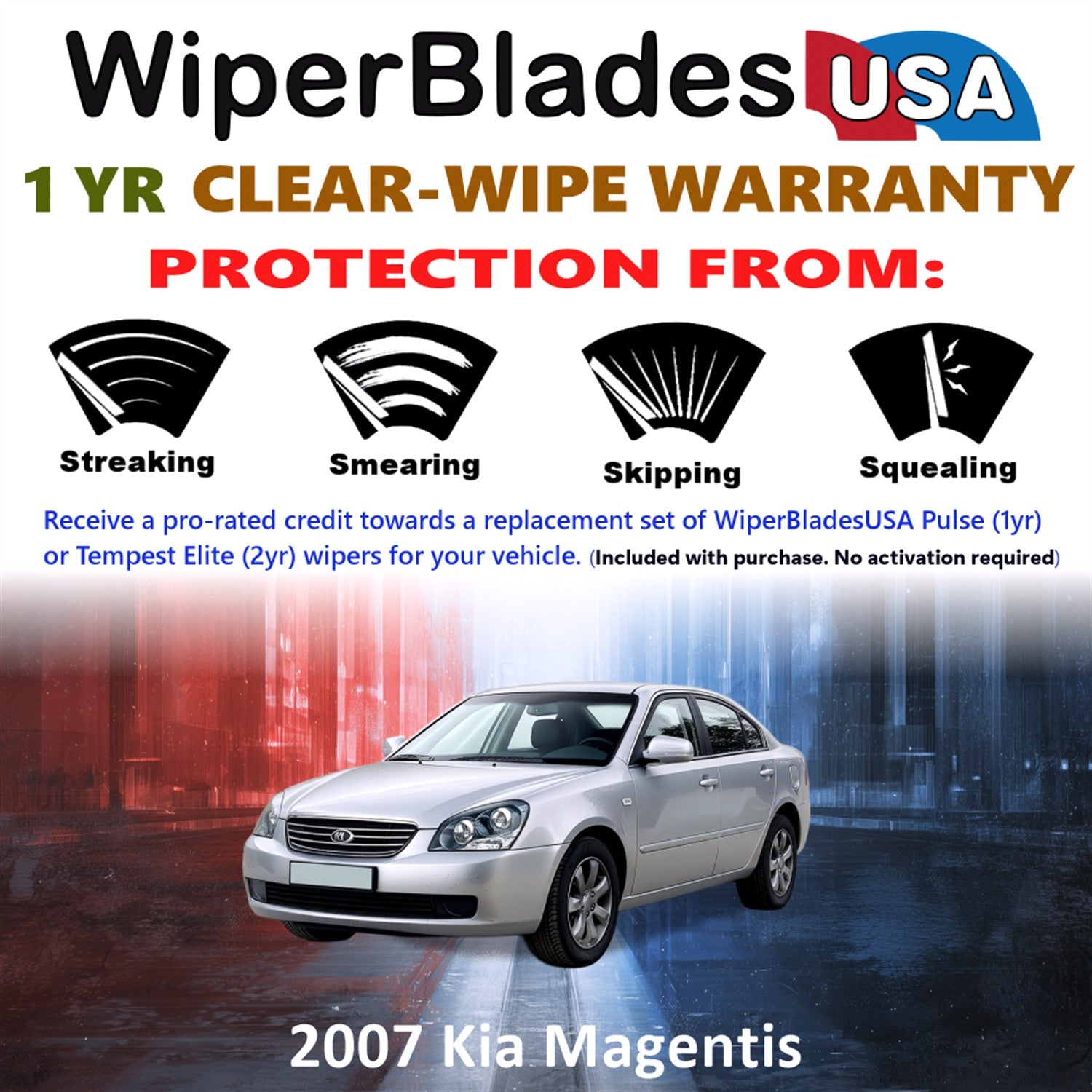 2007 Kia Magentis Front Wiper blades Set Includes 1yr Wear Warranty & Free Delivery