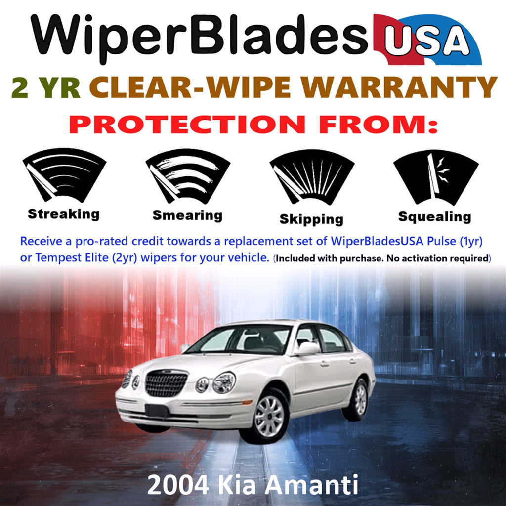 2004 Kia Amanti Front Wiper blades Set  Includes 2yr Wear Warranty & Free Delivery
