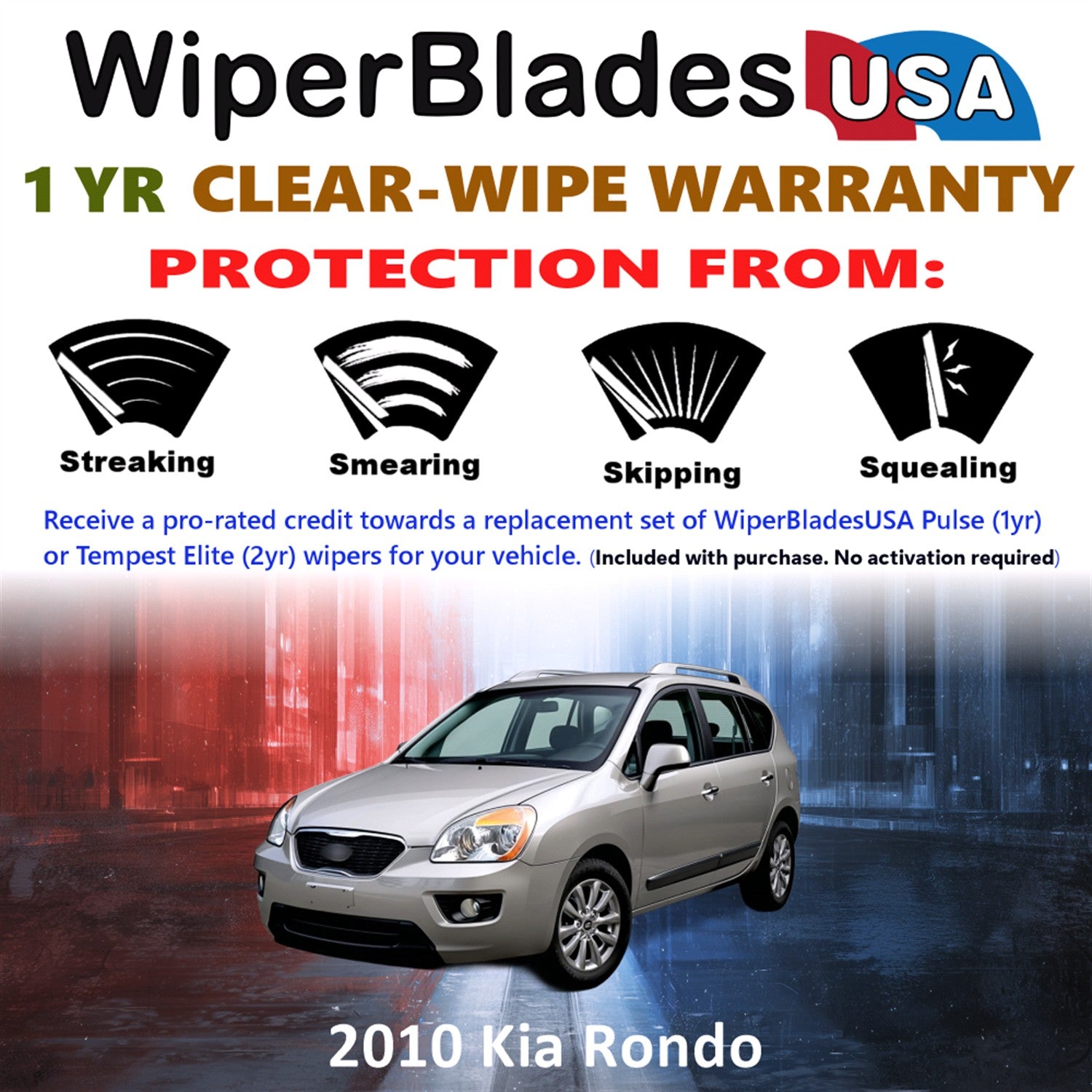 2010 Kia Rondo Front Wiper blades Set Includes 1yr Wear Warranty & Free Delivery