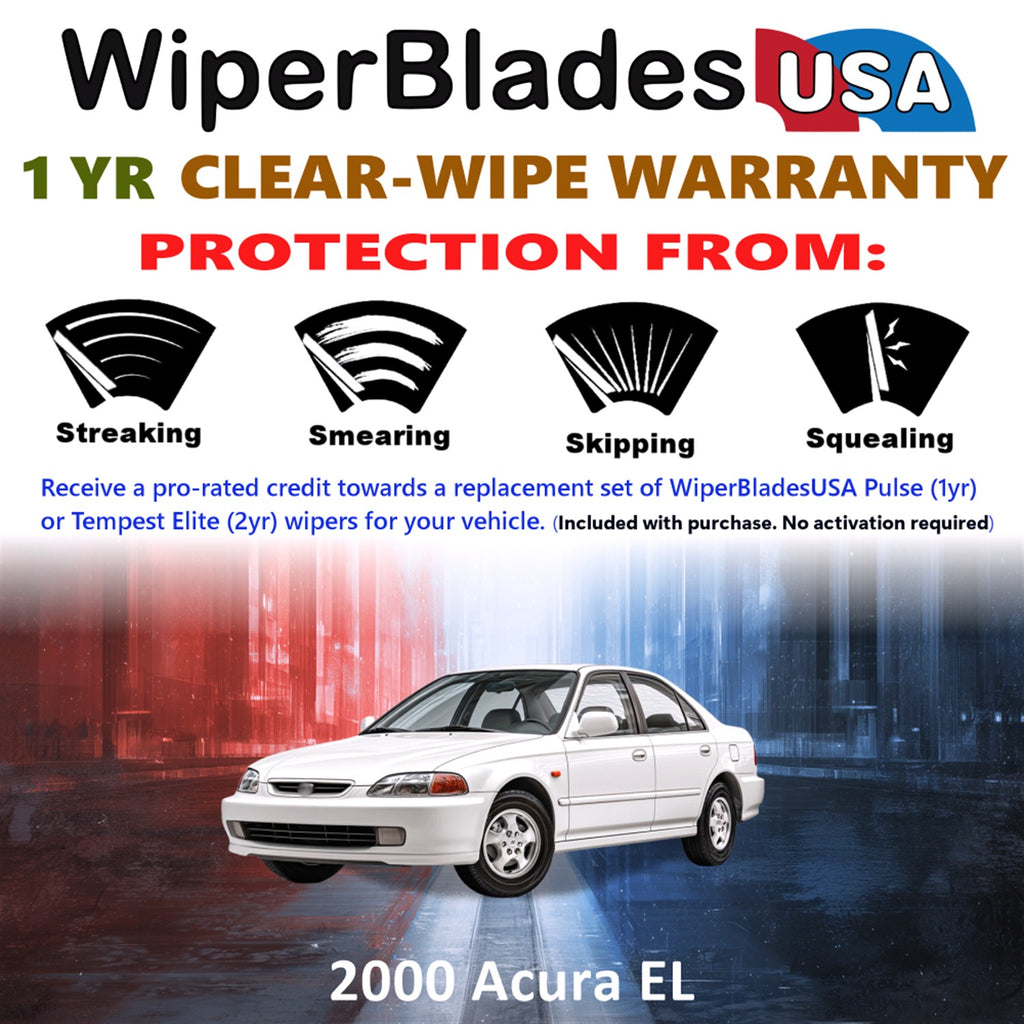 2000 Acura EL Front Wiper blades Set Includes 1yr Wear Warranty & Free Delivery