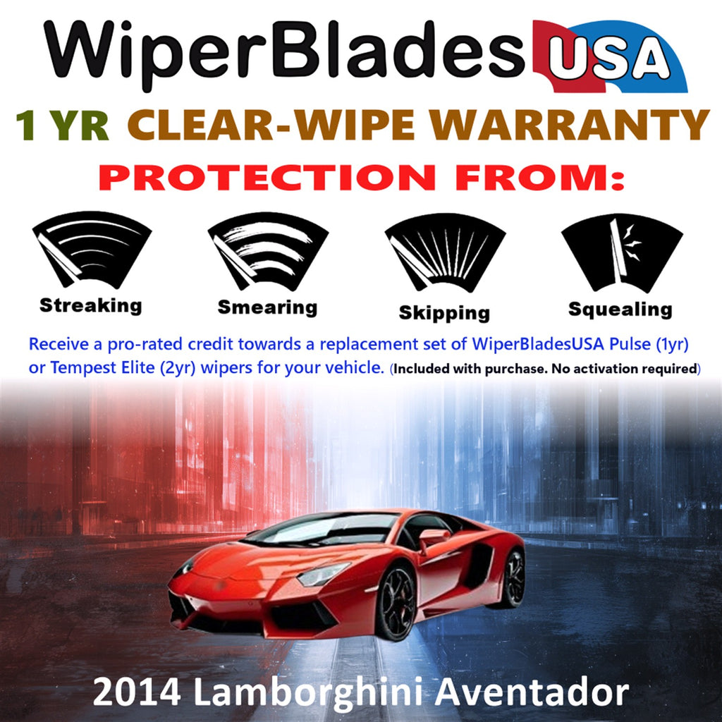 2014 Lamborghini Aventador Front Wiper blades Set Includes 1yr Wear Warranty & Free Delivery
