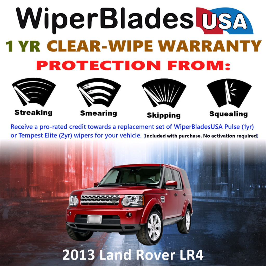 2013 Land Rover LR4 Front Wiper blades Set Includes 1yr Wear Warranty & Free Delivery