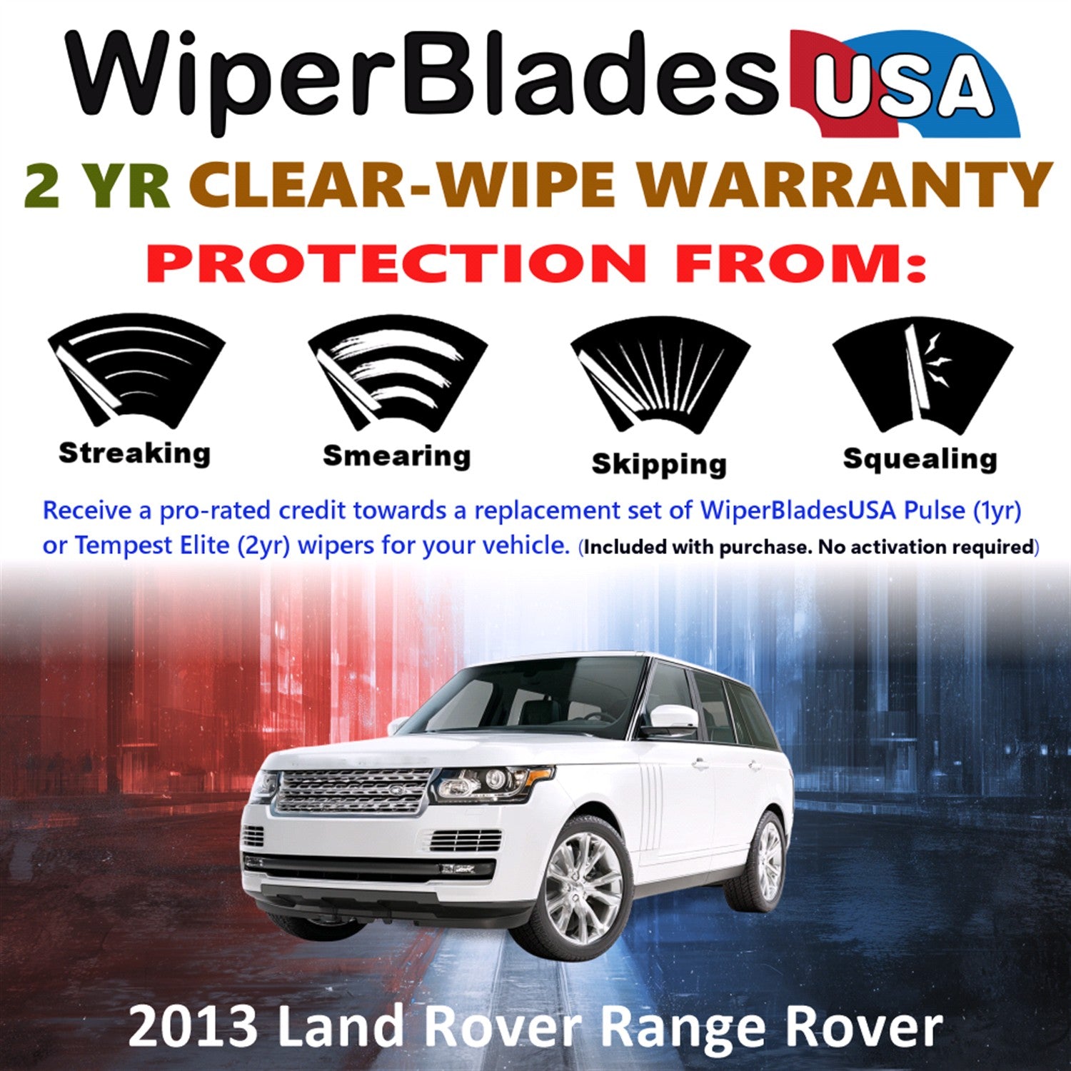 2013 Land Rover Range Rover Front Wiper blades Set  Includes 2yr Wear Warranty & Free Delivery