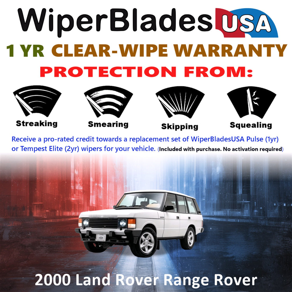 2000 Land Rover Range Rover Front Wiper blades Set Includes 1yr Wear Warranty & Free Delivery