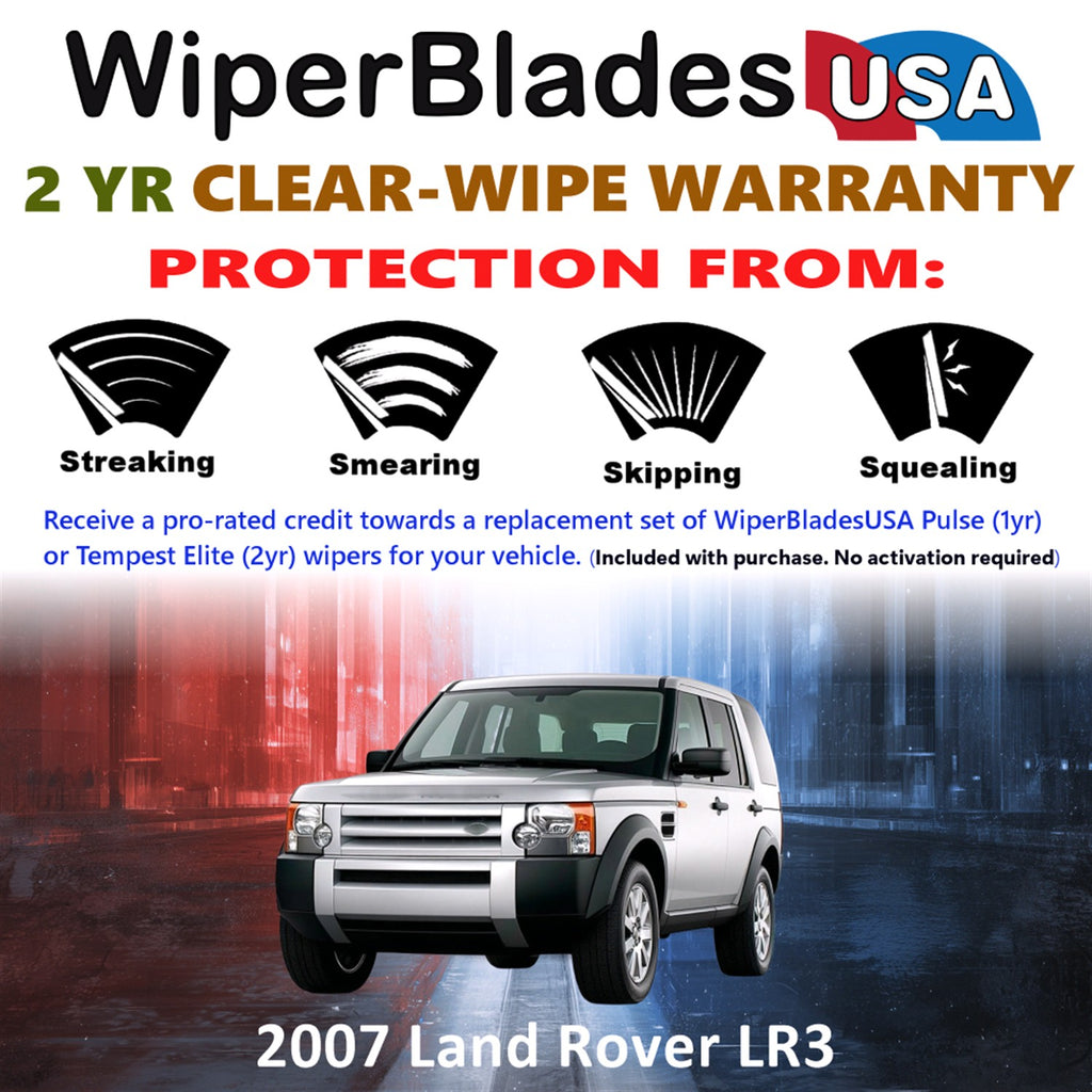 2007 Land Rover LR3 Front Wiper blades Set  Includes 2yr Wear Warranty & Free Delivery