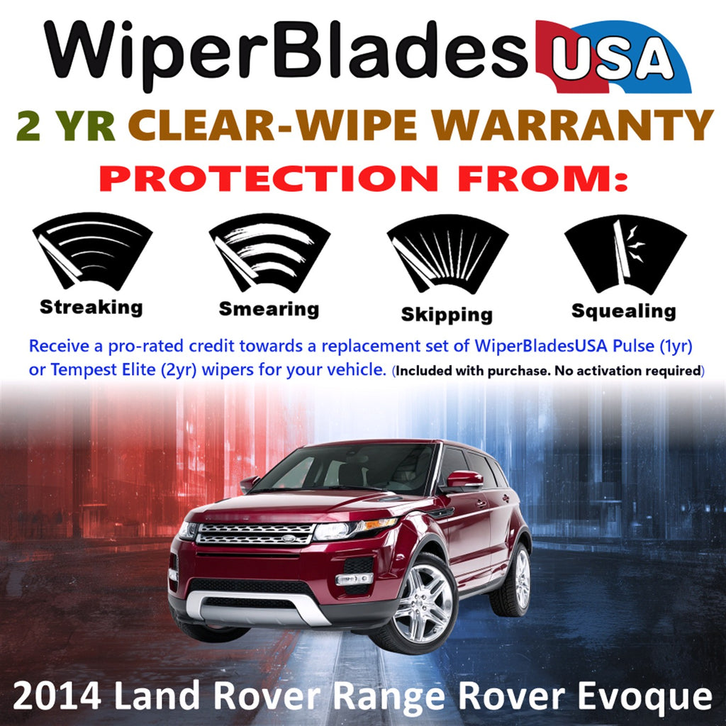 2014 Land Rover Range Rover Evoque Front w/Rear Wiper blades Set  Includes 2yr Wear Warranty & Free Delivery