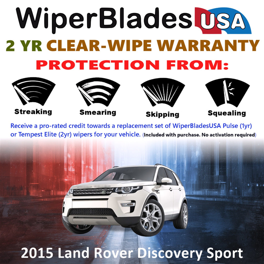 2015 Land Rover Discovery Sport Front Wiper blades Set  Includes 2yr Wear Warranty & Free Delivery