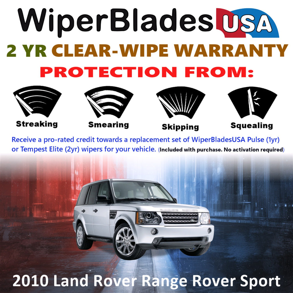 2010 Land Rover Range Rover Sport Front Wiper blades Set  Includes 2yr Wear Warranty & Free Delivery