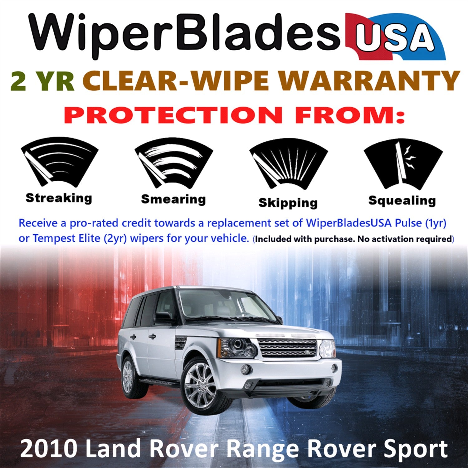2010 Land Rover Range Rover Sport Front Wiper blades Set  Includes 2yr Wear Warranty & Free Delivery
