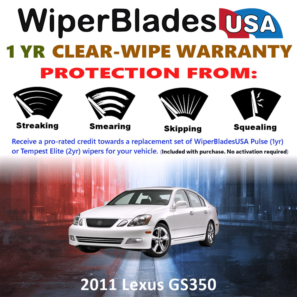 2011 Lexus GS350 Front Wiper blades Set Includes 1yr Wear Warranty & Free Delivery