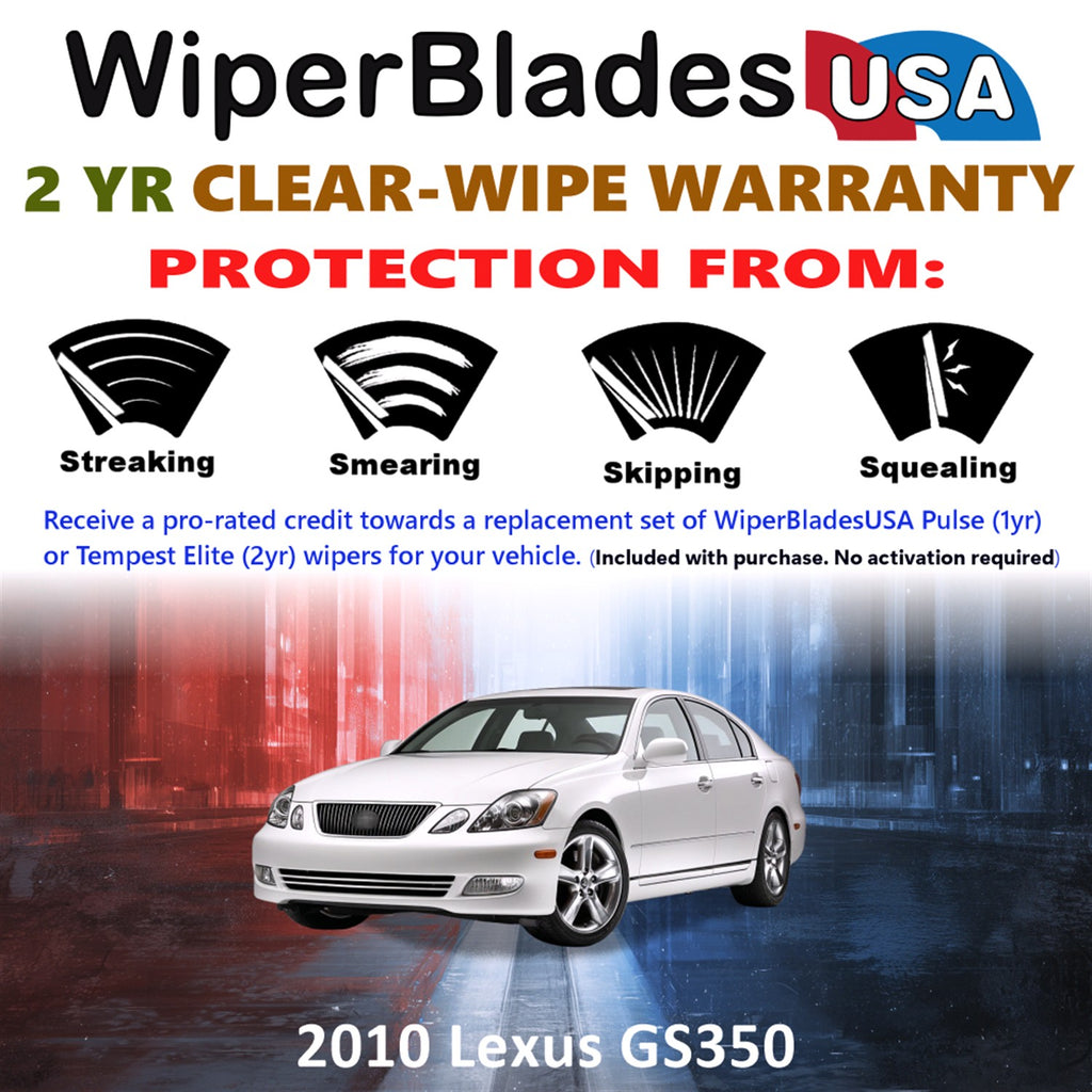 2010 Lexus GS350 Front Wiper blades Set  Includes 2yr Wear Warranty & Free Delivery