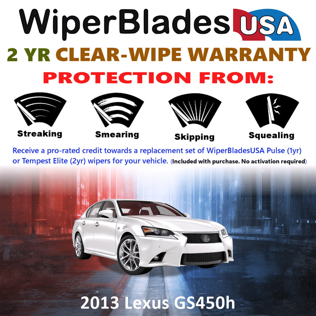 2013 Lexus GS450h Front Wiper blades Set  Includes 2yr Wear Warranty & Free Delivery