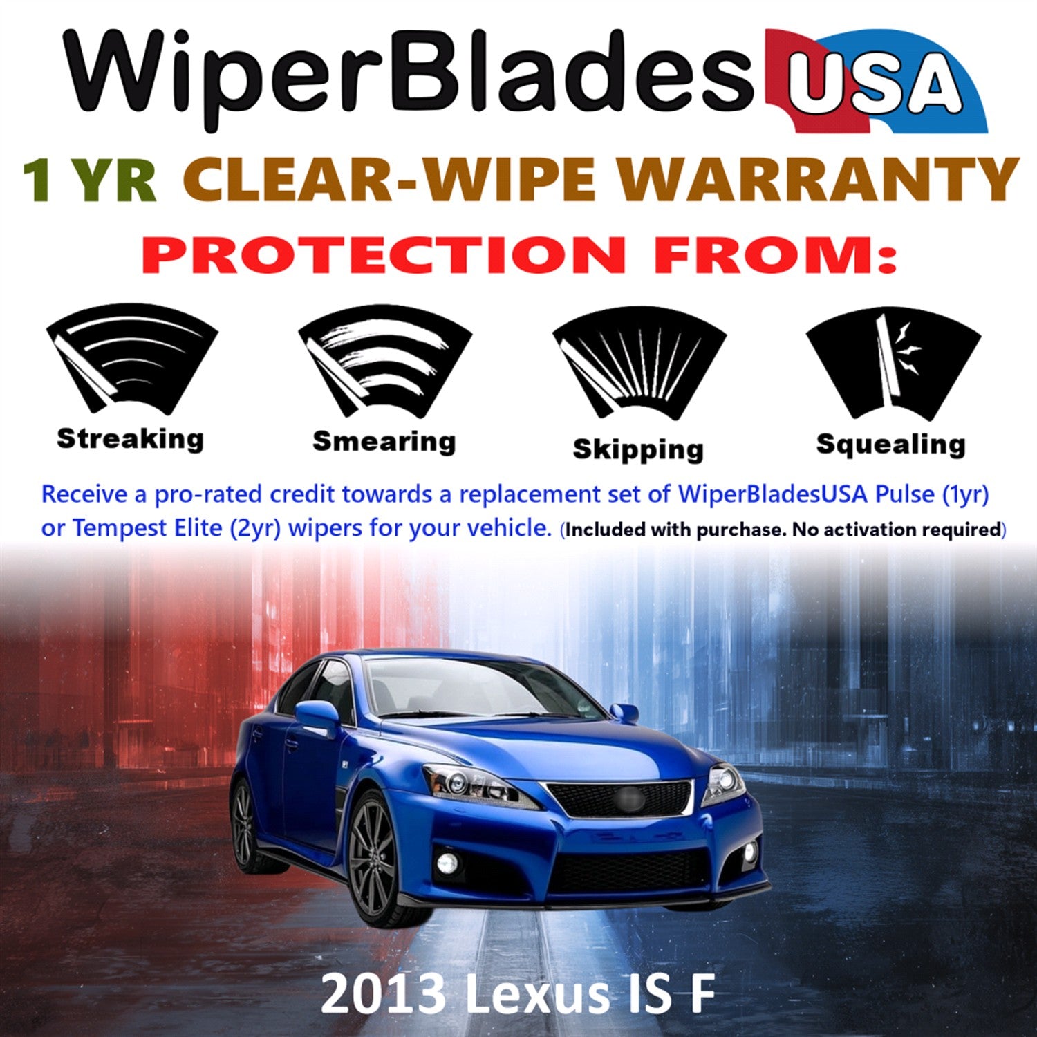 2013 Lexus IS F Front Wiper blades Set Includes 1yr Wear Warranty & Free Delivery