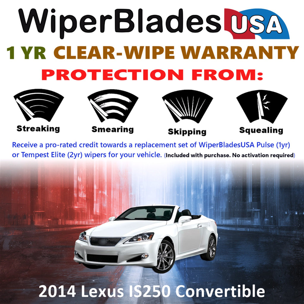2014 Lexus IS250 Front Wiper blades Set Includes 1yr Wear Warranty & Free Delivery
