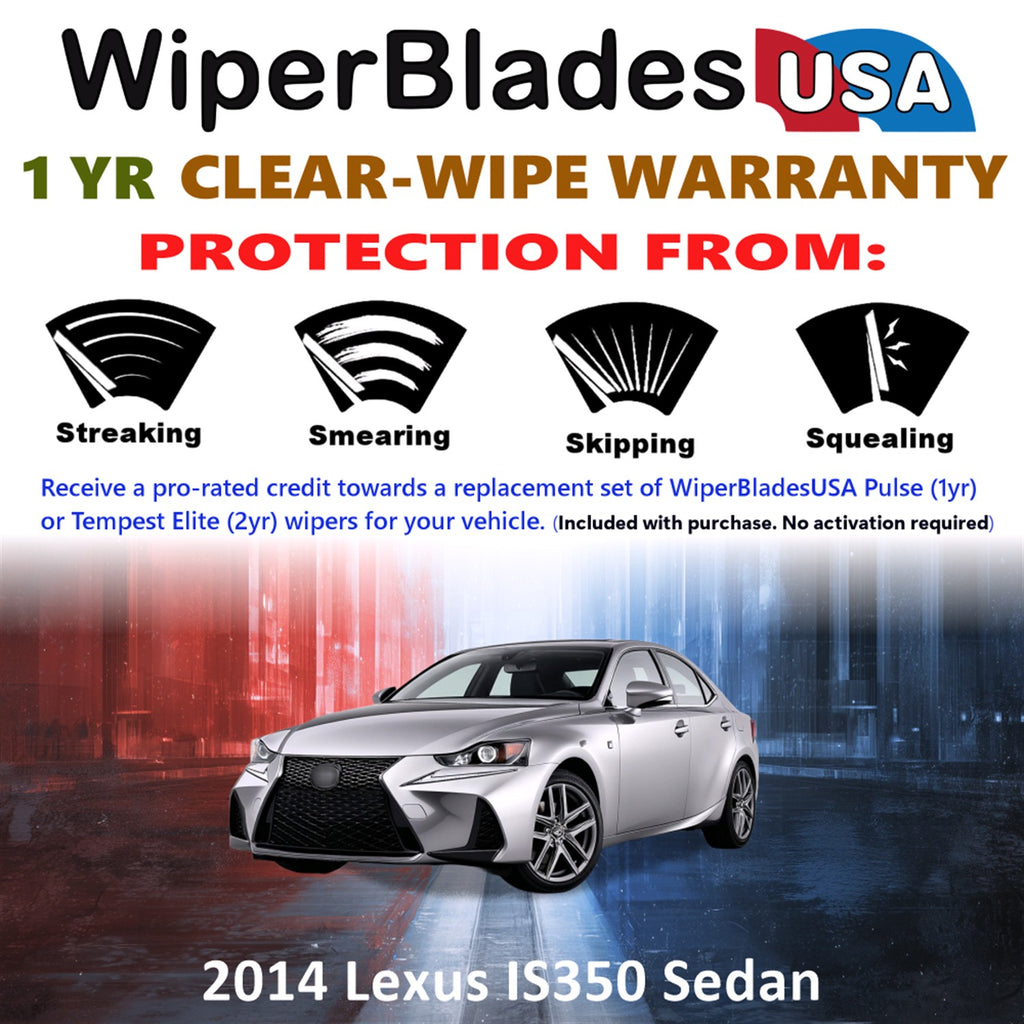2014 Lexus IS350 Front Wiper blades Set Includes 1yr Wear Warranty & Free Delivery