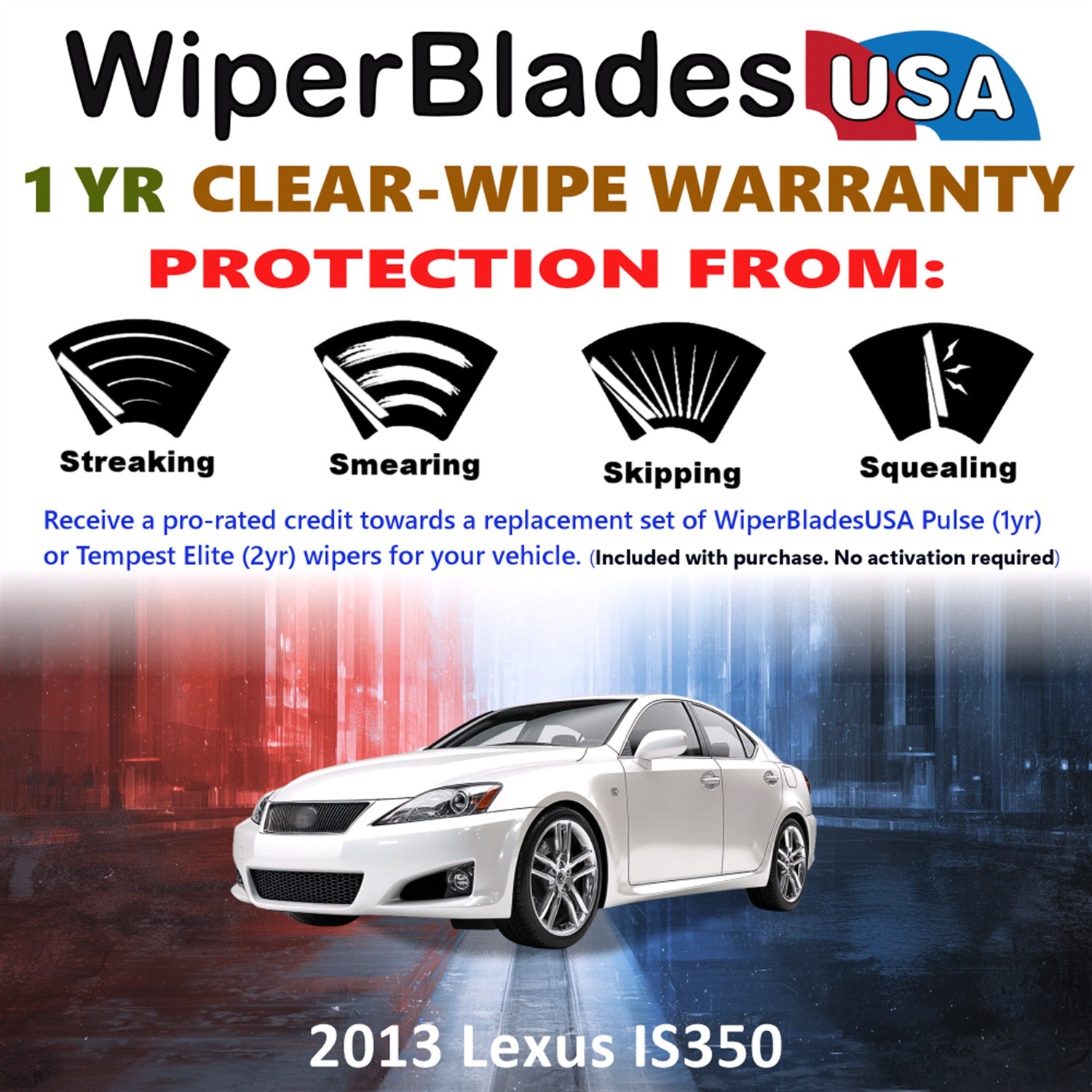 2013 Lexus IS350 Front Wiper blades Set Includes 1yr Wear Warranty & Free Delivery