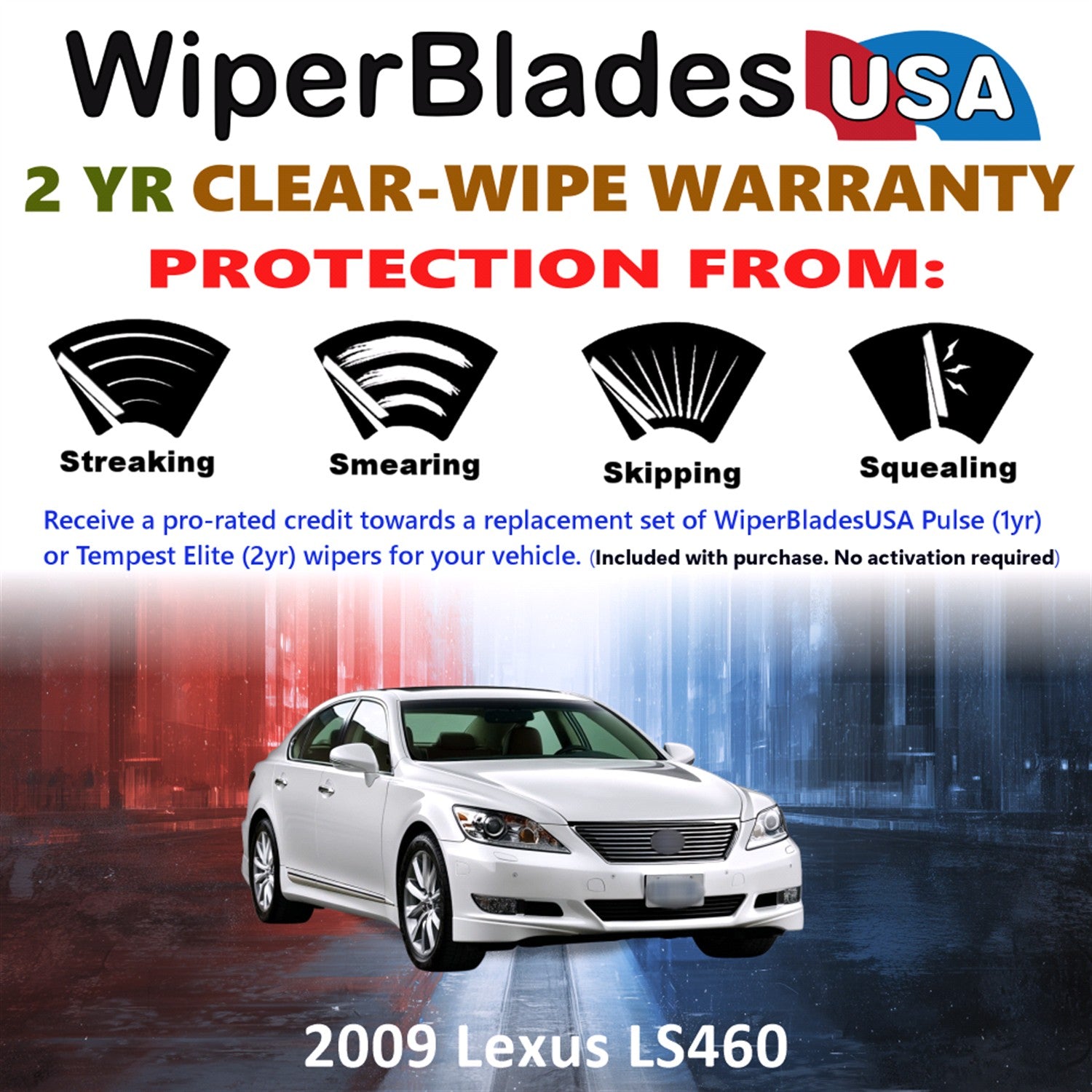 2009 Lexus LS460 Front Wiper blades Set  Includes 2yr Wear Warranty & Free Delivery