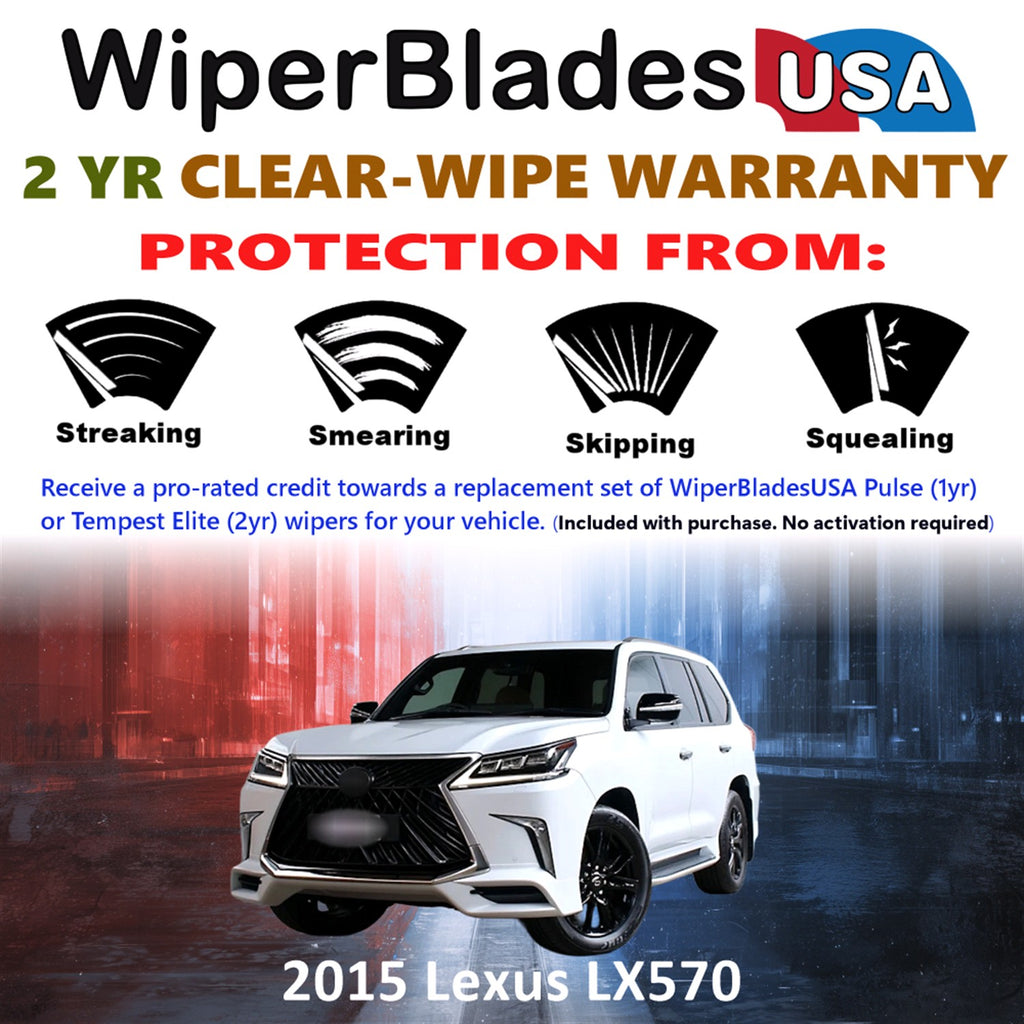 2015 Lexus LX570 Front Wiper blades Set  Includes 2yr Wear Warranty & Free Delivery
