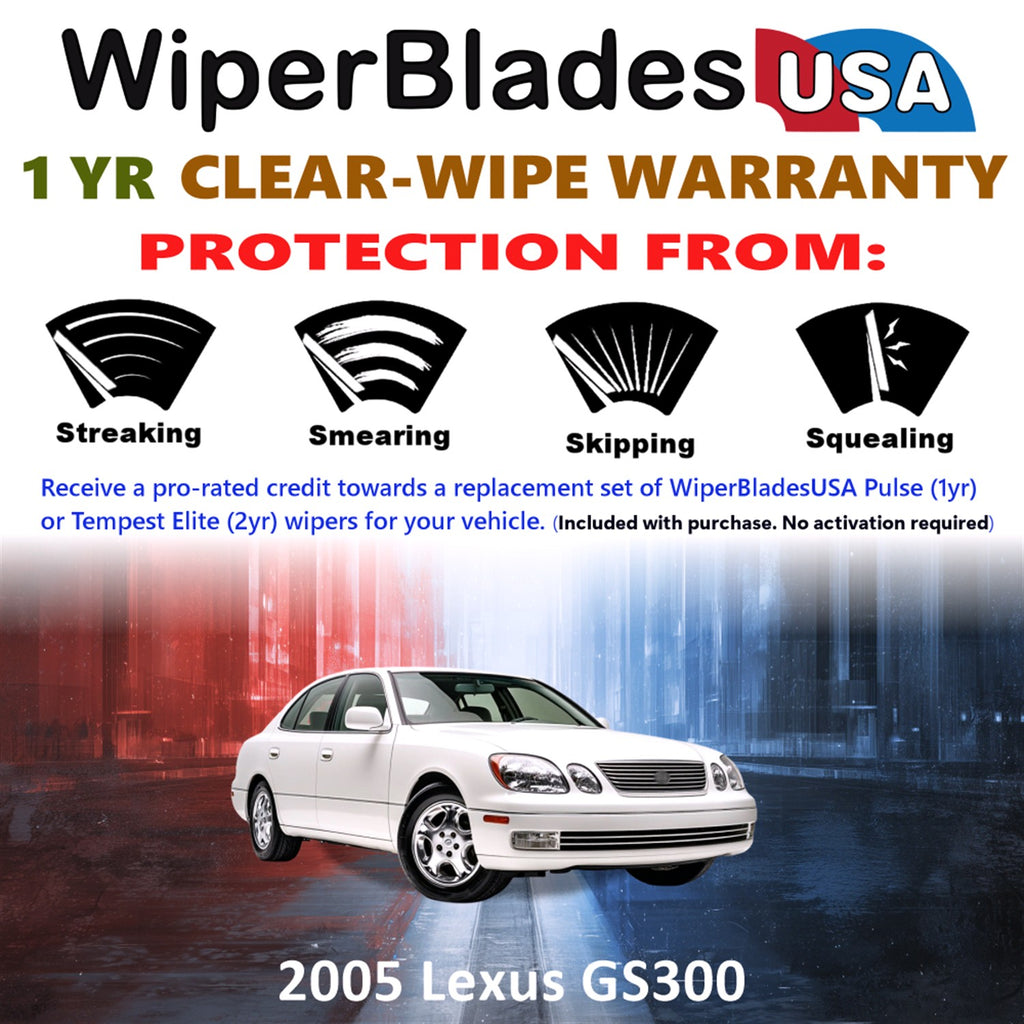 2005 Lexus GS300 Front Wiper blades Set Includes 1yr Wear Warranty & Free Delivery