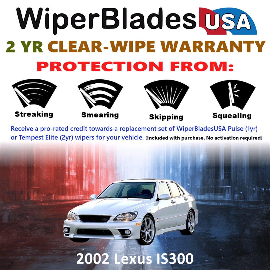2002 Lexus IS300 Front Wiper blades Set  Includes 2yr Wear Warranty & Free Delivery