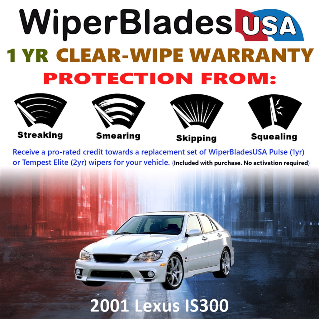 2001 Lexus IS300 Front Wiper blades Set Includes 1yr Wear Warranty & Free Delivery