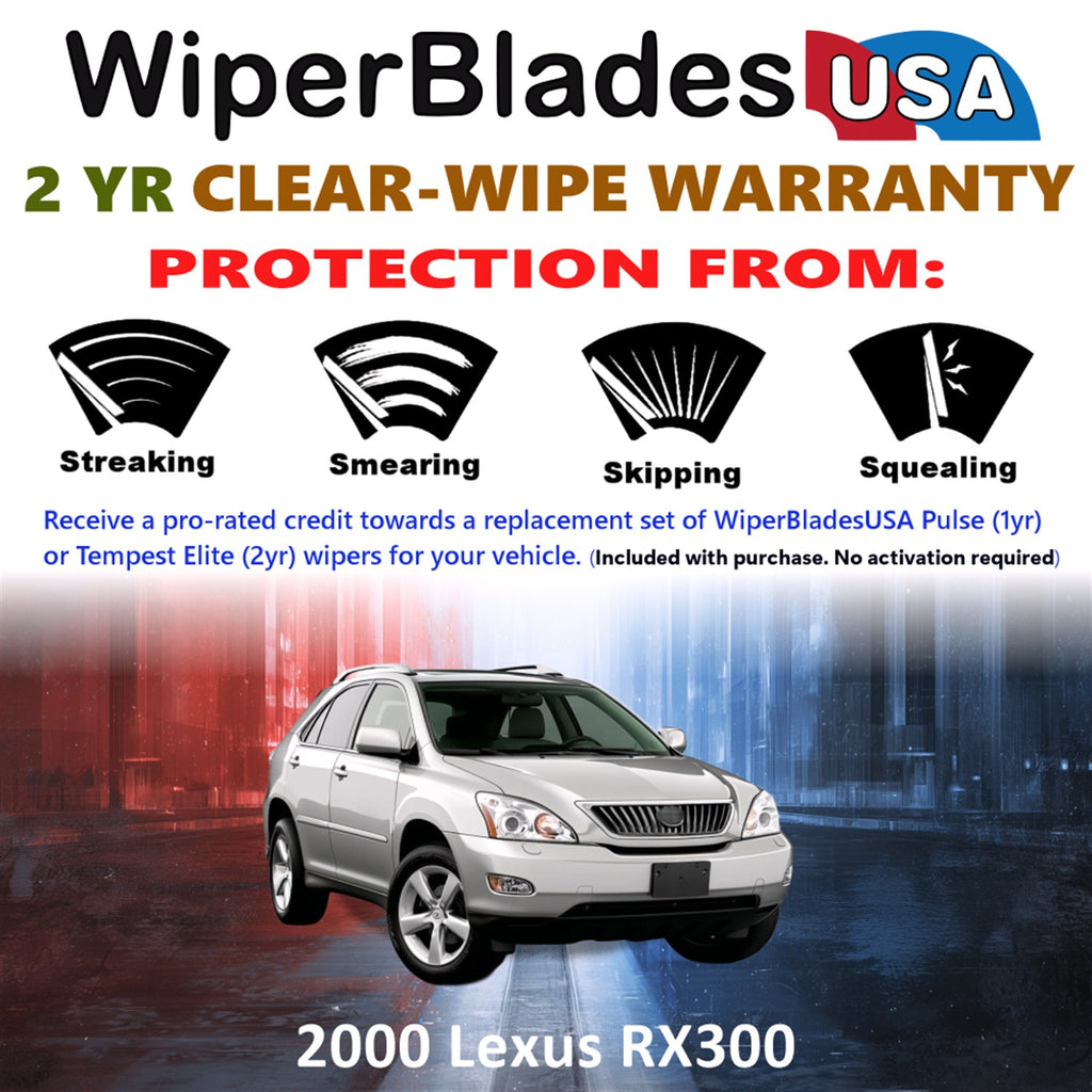 2000 Lexus RX300 Front Wiper blades Set  Includes 2yr Wear Warranty & Free Delivery