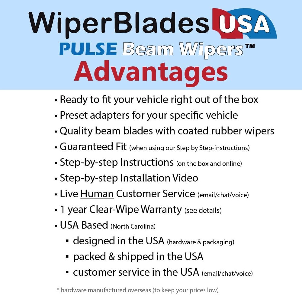 WiperBladesUSA Pulse 1yr Wiper Wear Warranty